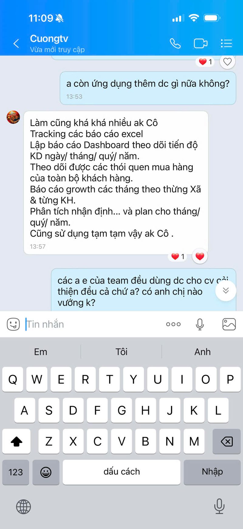 Screenshot Anh Cường Masan — tracking file hằng ngày