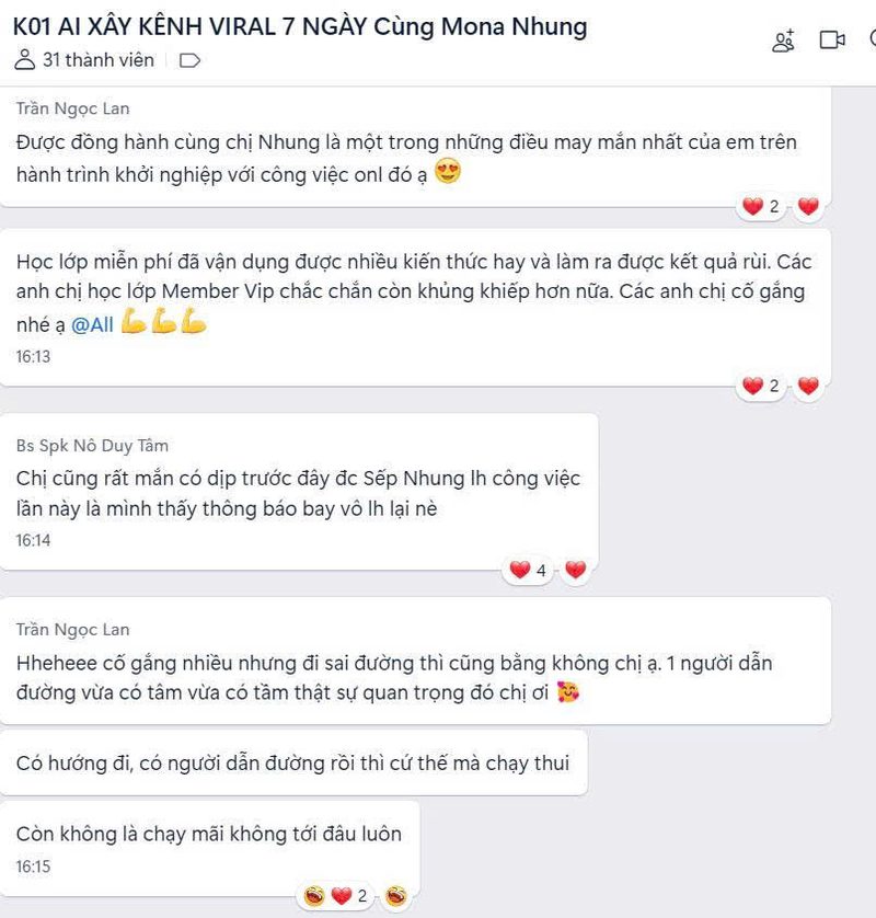 Screenshot nhóm K01 — Trần Ngọc Lan và BS. Nô Duy Tâm